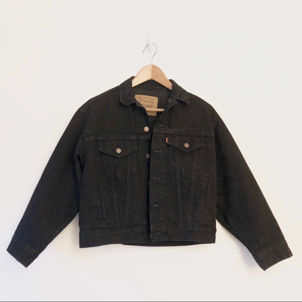 Vintage Black Cropped Levi’s Jean Jacket